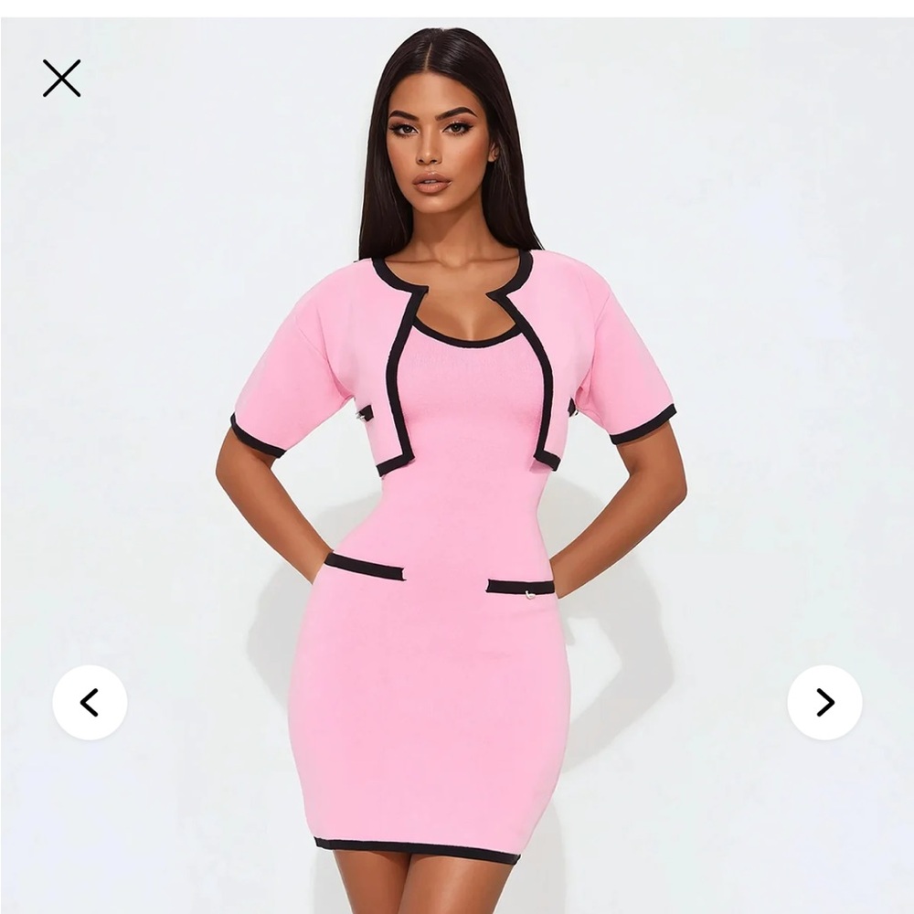 Fashion Nova Pink and Black Mini Dress